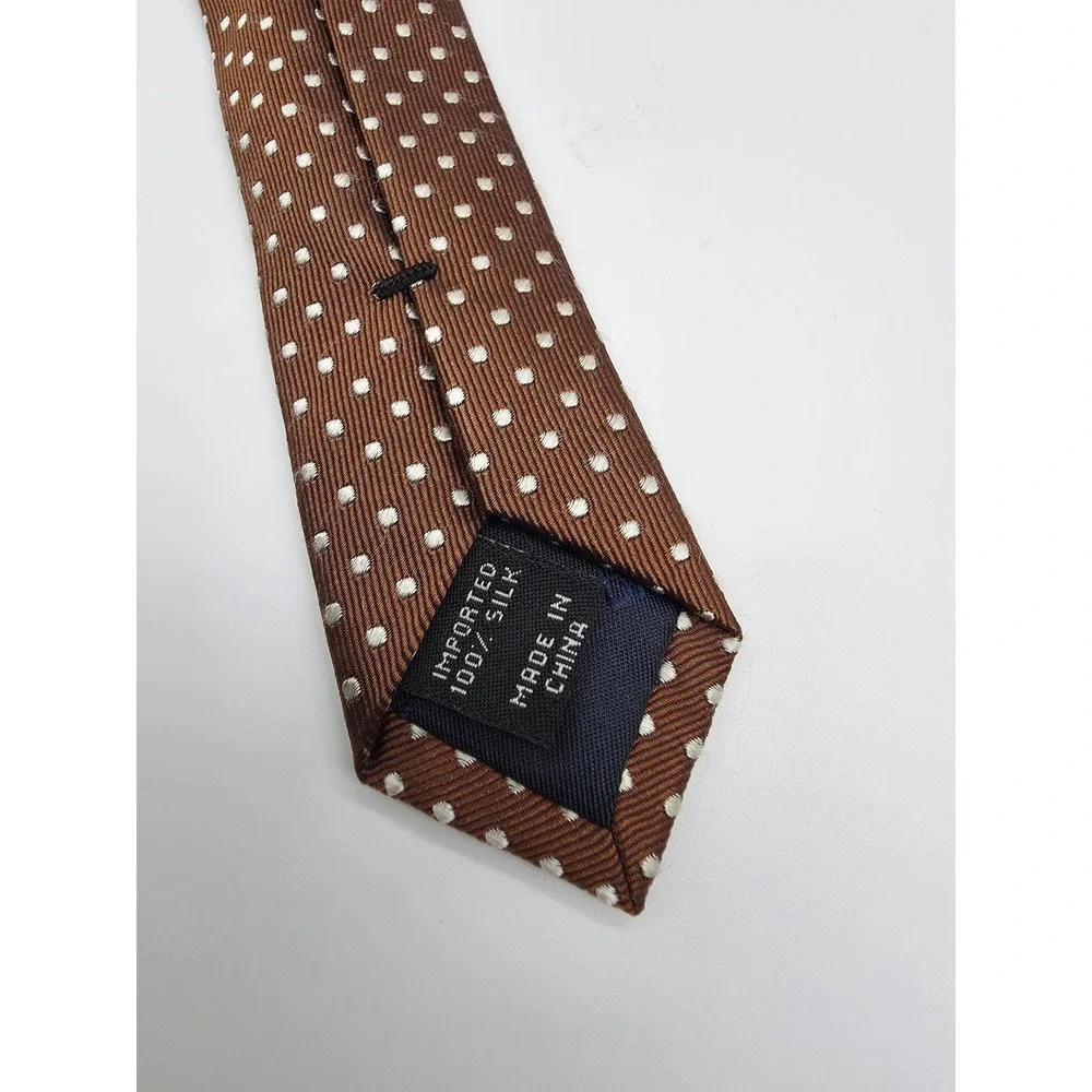 Joseph A Bank Silk Geometric Tie Copper Necktie 3.5